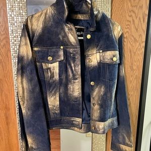 MAXIMA NAVY BLUE/METALLIC GOLD JACKET… SIZE MEDIUM… EXCELLENT CONDITION.